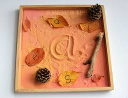 This is a great way for kids to work on gross motor skills, too, as they use the whole arm to. Autumn Sensory Writing Tray The Imagination Tree