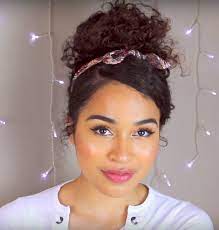 The Messy Bandana Bun Summer Curly Hairstyles By Lana Summer Curly Hair Styles Hair Styles Long Hair Women