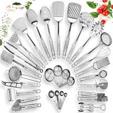 Manufacturer of kitchen & cooking utensils including pan handle holders, colored silicone basting brushes, kitchen pot holders, colored silicone spatulas & kitchen grilling. Home Hero Stainless Steel Nonstick Kitchen Utensil Cookware Set 29 Cooking Ute In 2021 Stainless Steel Kitchen Utensils Stainless Steel Utensils Cooking Utensils Set