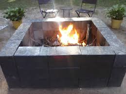 Cost Around 20 Made With Cinder Blocks Spray Paint And Laminate Fire Pit Outdoor Fire Pit Fire Pit Paint
