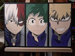 Deku Todoroki And Bakugou From My Hero Academia Painting By Celeste Skyhawer Artmajeur Para fans del género yaoi de boku no hero academia. deku todoroki and bakugou from my hero