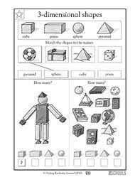 Cbse worksheets for 3rd grade contain different questions and help you tackle any question in the final examination. Recognizing 3 D Shapes 1st Grade Math Worksheet Greatschools