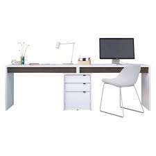 It comes with a black 37.5 dadr sit to stand desk riser and a dm2 dual monitor mount. Nexera Chrono Dual Reversible Writing Desks With File Cabinet Walmart Com Walmart Com