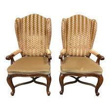Shop our bedding & bath essentials now! Henredon Custom Cole Fax Fowler Wingback Chairs A Pair Design Plus Gallery