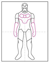 The power of the iron man is evident in this coloring sheet. How To Draw Iron Man Art Projects For Kids