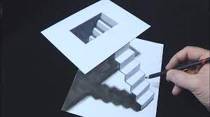 Stairs Minimal Art 3d How To Make A Simple 3d Stairs Illusion Youtube Stairs Illusion 3d Art Drawing Optical Illusions Art