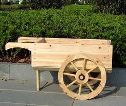 Wooden Wheelbarrow Planter Decorative Display Cart Wooden Wheelbarrow Wheelbarrow Planter Wooden Cart