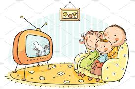 Black And White Kids Playing Cartoon Happy Family Watching Tv Together Drawing For Kids Family Drawing Family Cartoon