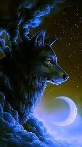 Valoración de los usuarios para galaxy lobo sms: Wolf Animal Blue Fantasy Galaxy Moon Hd Mobile Wallpaper Peakpx