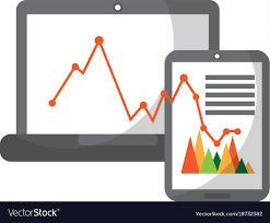 laptop computer mobile screen chart graph business