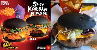 Mcdonald S Malaysia New Spicy Korean Burger Has Kimchi Seasoned Patty And Charcoal Buns Great Deals Singapore