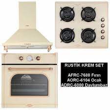 vestel rustik krem ankastre set rustik mutfak dekor