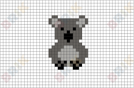 Koala Pixel Art Cross Stitch Fonts Cross Stitch Animals Pixel Art