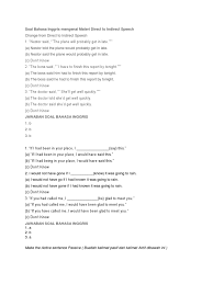 Pilihan jawaban a, c, dan d tidak tepat. Soal Bahasa Inggris Mengenai Materi Direct To Indirect Speech Foods Cookbooks Food Wine