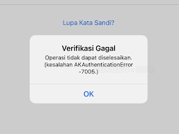 Tidak Bisa Logout ICloud Verifikasi Gagal (kesalahan AKAuthenticationError 7005)