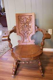 Antique Quartersawn Oak Rocker W Carved Greenman Face C1900s Mythical Antique Rocking Chairs Antique Oak Furniture Carved Chairs