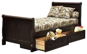 Browse our offers on the best twin bed frames and bedroom collections. Foster Twin Size Sleigh Bed With Storage Drawers Transitional Kids Beds By Totally Kids Fun Furniture Toys