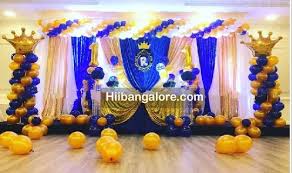 A little prince themed baby shower needs an elegant focal point for munching and mingling. Royal Prince Crown Birthday Party Decorations Bangalore Best Birthday Party Organisers Balloon Decorators Birthday Party Caterers In Bangalore