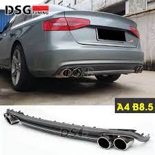A4 B8 5 Rear Diffuser 4 Outlet Exhaust For Audi A4 B8 5 2012 2016 4 Door Sedan Rear Bumper Diffuser Sedan Audi A4 Audi