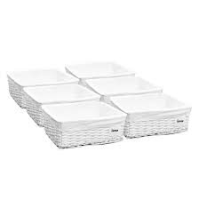 White wicker patio furniture storage deck box. Hamper Storage Basket White Wicker Large Pack 6 Clarisworld Co Uk
