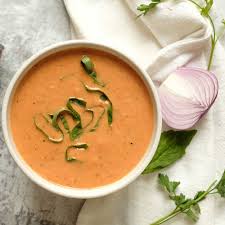 Tomato Soup With Coconut Milk Recipe In 2020 Coconut Milk Soup Creamy Tomato Soup Vegan Dishes