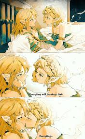 balsang, link, princess zelda, nintendo, the legend of zelda, the legend of  zelda: tears of the kingdom, absurdres, highres, 1boy, 1girl, archaic set ( zelda), blonde hair, braid, comic, crown braid, english text,