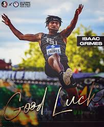 Wishing Isaac Grimes good luck as he fights for a ticket to Tokyo TONIGHT!  Long Jump final at the U.S. Olympic Team Trials begins at 11:30pm! 🇺🇸 📺:  bit.ly/35ZsW3H 📊: bit.ly/2UadGhx