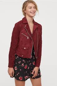 Tekomokkainen Biker Takki Ruosteenpunainen Naiset H M Fi Suede Jacket Outfit Suede Biker Jacket Faux Suede Biker Jacket