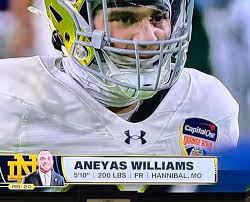 Our own former Pirate from HHS had a key play tonight during the Orange  Bowl game in Miami. Aneyas Williams #20 rocked it tonight and he's a  freshman! ND won the game
