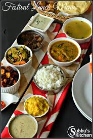 Subbus Kitchen Festival Lunch Menu 1 Indian Food Recipes Vegetarian Bistro Food Indian Food Recipes