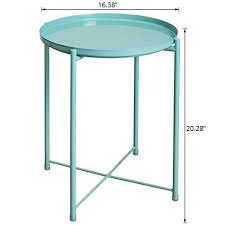 Buy products such as jeco clark wicker patio end table in gray at walmart and save. Anti Rust And Waterproof Outdoor Indoor Snack Table Hollyhome Tray Metal End Table Sofa Table Small Round Side Tables Black Accent Coffee Table H 19 3 X D 15 7 Accent Furniture End Tables