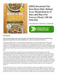 Mark sisson is an excellent authority on keto and healthy living! Pdf Download The Keto Reset Diet Reboot Your Metabolism In 21 Days And Burn Fat Forever
