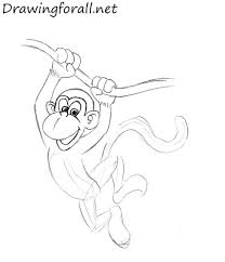 How To Draw A Monkey For Kids Monkey Drawing Monkey Illustration Monkey Drawing Easy