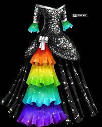 Liana S Paper Doll Blog Black Rainbow Dress Masquerade Gown Masquerade Dresses Rainbow Wedding Dress