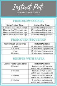 ip conversion chart with pasta times in 2019 instant pot