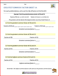 Gcf, lcm prime factor tree worksheet 4. Greatest Common Factor Worksheet Page