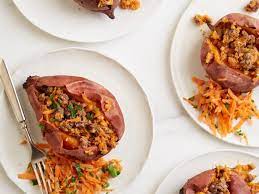 Beefy Stuffed Sweet Potato Recipe Food Network Recipes Recipes Food