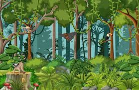 Animals of the tropical forest: Tropical Rainforest Scene With Various Wild Animals 2673498 Vector Art At Vecteezy
