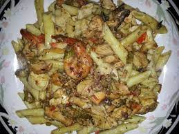 Jerk Shrimp And Chicken Rasta Pasta Jamaican Recipes Jamaican Dishes Food