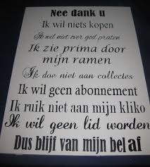 pin op nee dank u