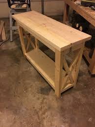 Build This Easy Fun Diy Rustic X Console Free Step By Step Woodworking Plans On How To Build Thi In 2020 Farmhouse Console Table Diy Entryway Table Diy Console Table