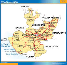 Mapa Estado Jalisco Mapas Para Mexico Usa Y Canada De Pared Murales