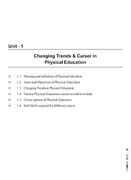 Class 11 Physical Education Notes For Changing Trends Career In Physical Education Aglasem Schools
