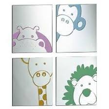 Mochajava Mirrors Silk Screened Zoo Animals 4 Pc Mirror Set Target Kids Animal Mirrors Nursery Elephant Baby Rooms Animal Baby Room Baby Painting