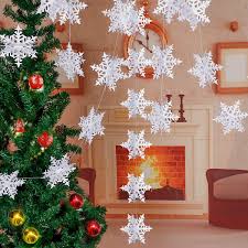 Gold christmas theme party supplies & decorations. Christmas Party Decorations 4 Pack White Glittery Snowflake Garland Christmas Party Decorations Winter Snowflake Theme Party New Years Party Decor Home Decor Buy Online In Aruba At Aruba Desertcart Com Productid 167572136