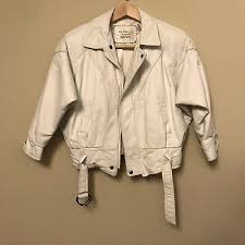 Made In Canada Canadian White Cream Leather Jacket Bat Wing Cream Leather Jacket Jackets Mens Jackets