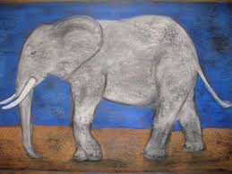 Begin by very lightly using a black chalk pastel to sketch your animal. Elephant Animal Study 4th Grade Art Animal Drawings