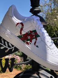 Custom Air Force 1 Gucci Snake Nike Shoes Air Force Personalized Shoes Fashion Shoes Sneakers