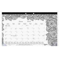 Blueline C2917001 Doodleplan 17 3 4 X 10 7 8 Botanical Monthly January 2021 December 2021 Desk Pad Calendar With Coloring Pages In 2020 Desk Calendar Pad Desk Calendars Mini Calendars