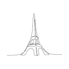 Paris Eiffel Tower Hand Drawn Vector Illustration Continuous Line Art Single Drawing Isolated On White Background Paris Isolated Silhouette Png And Vector Wi In 2020 Line Art Simple Line Drawings Face